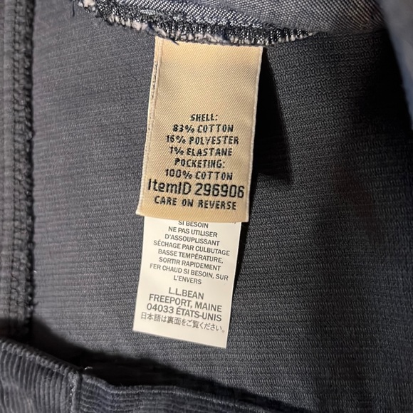 LL Bean Navy corduroy cords favorite fit high rise high waist Talbots Jean Pant - Picture 4 of 6
